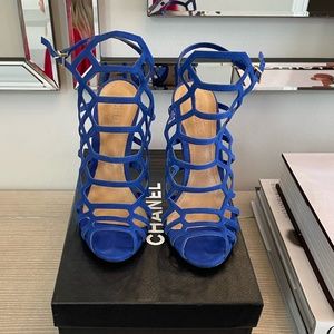 Schutz Cage Heel Sandals - Blue - LIKE NEW!